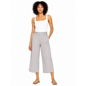 Banana Republic Cropped Wide Leg Pants Womens Size 6 Gray High Rise Stretch EUC